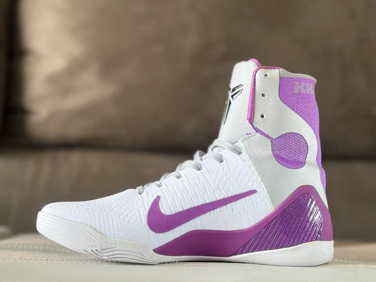 Nike Kobe 9 High Basketball Shoes White Purple