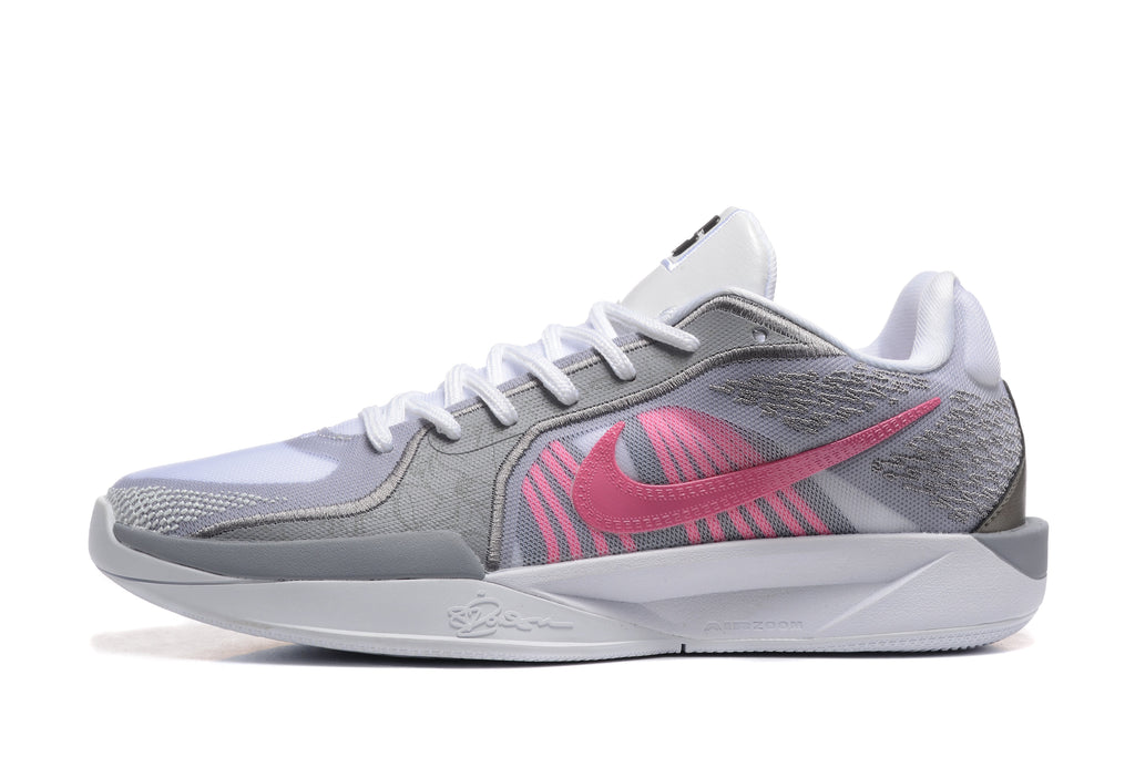 Nike FQ2174-100 Basketball Shoes, White and Grey with Pink