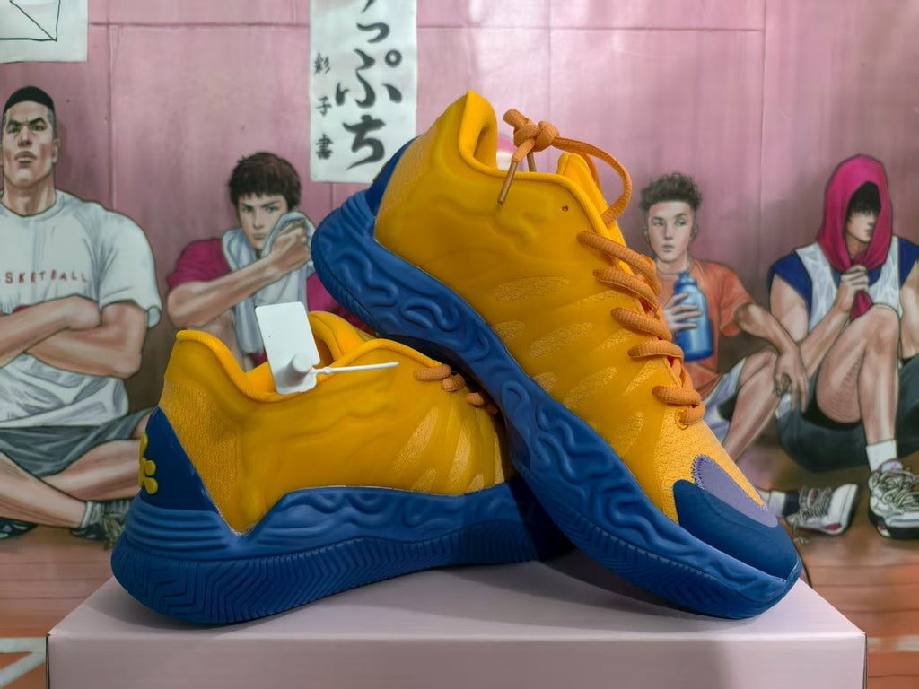 Yellow and Blue Basketball Sneakers