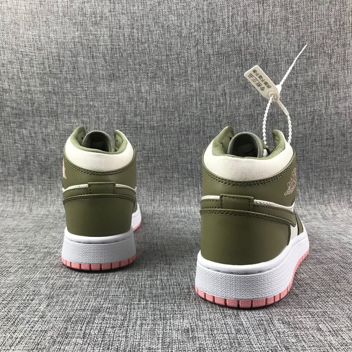 Jordan Air Jordan 1 Mid Olive White Pink Sneakers
