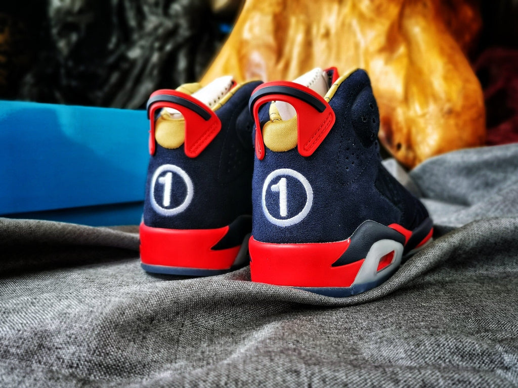 Jordan 6 Charity Women's High-Top Sneakers Navy Red