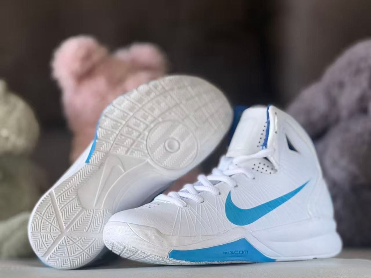 Nike HD2010 Kids Basketball Sneakers White Carolina Blue