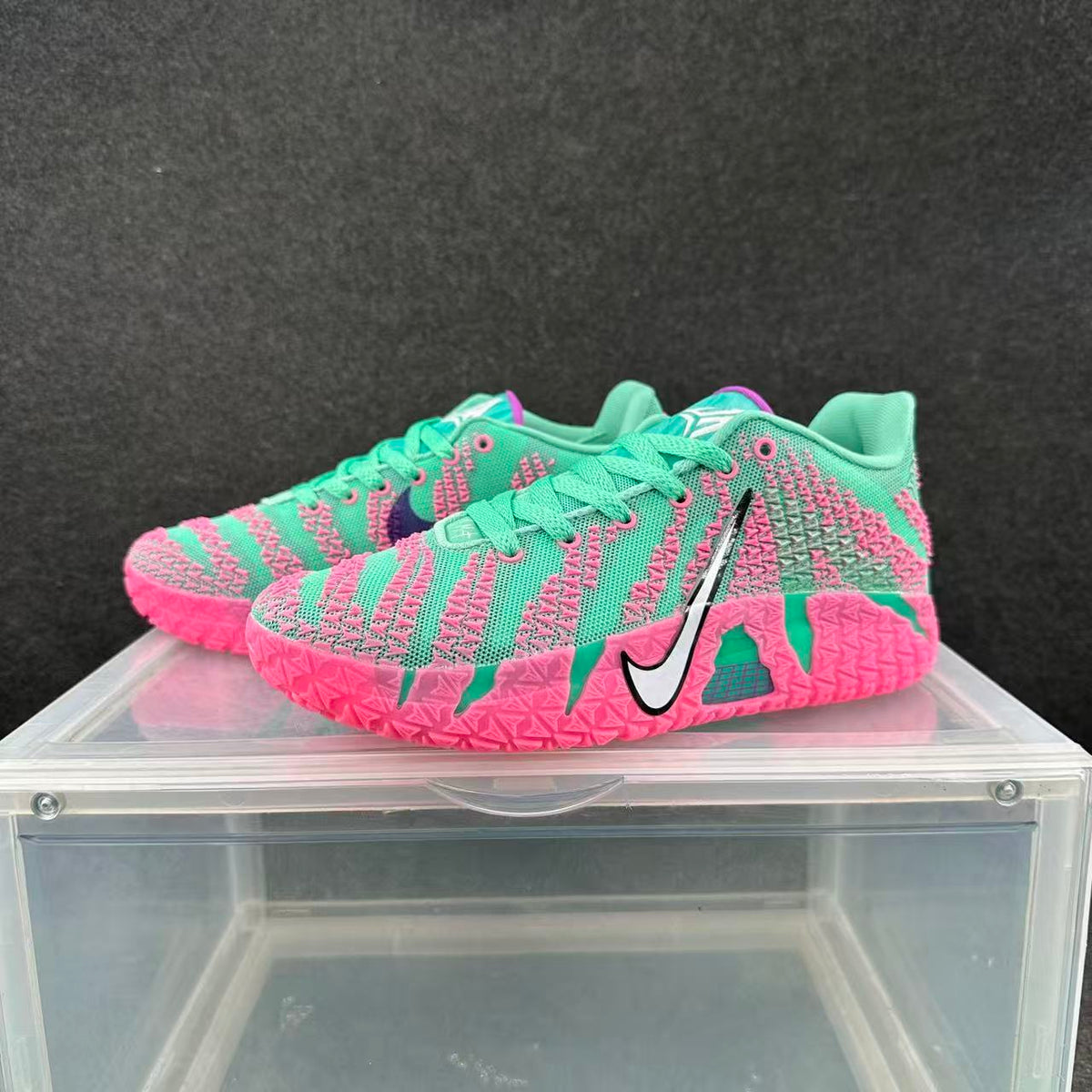 Nike Blue and Pink Basketball Sneakers