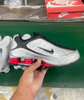 Nike Shox R4 Silver and Black Sneakers