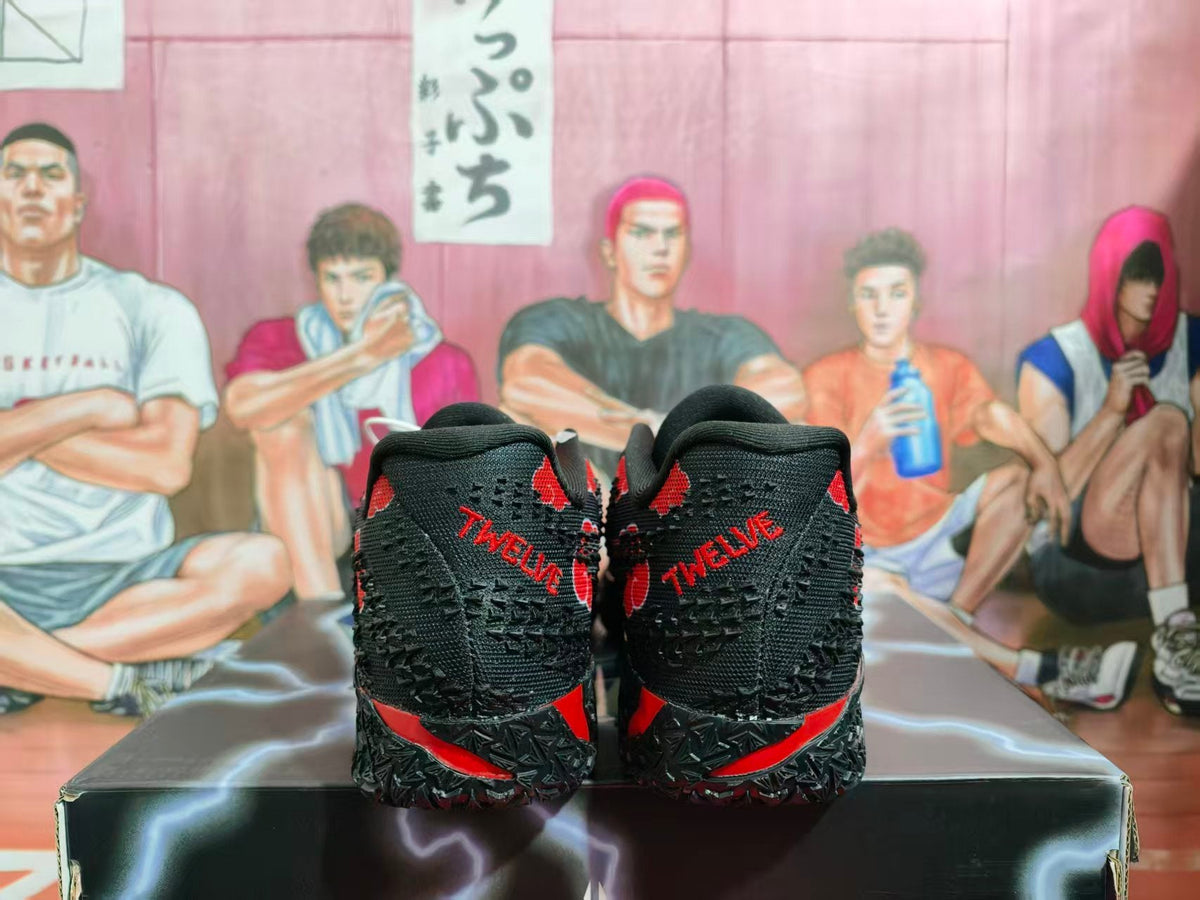 Nike Black and Red Basketball Sneakers