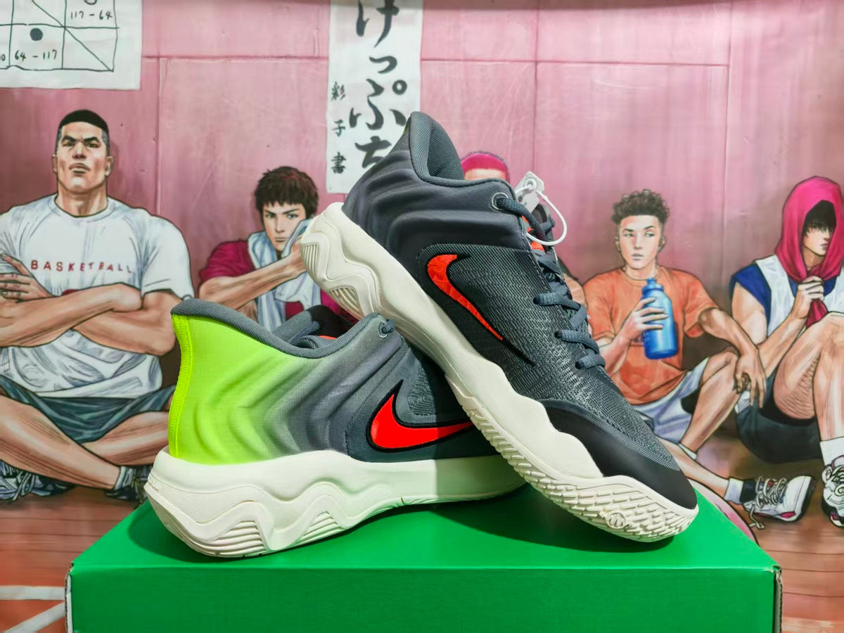 Nike Basketball Sneakers in Gray and Volt Green