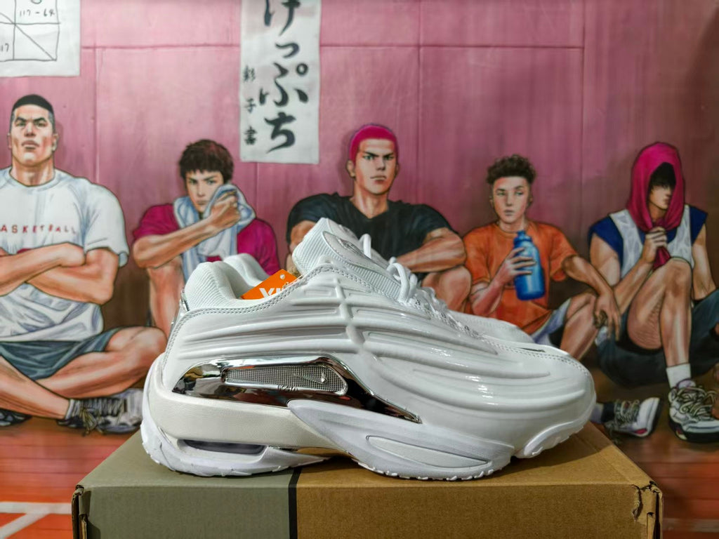 Silver White Low-Top Sneakers