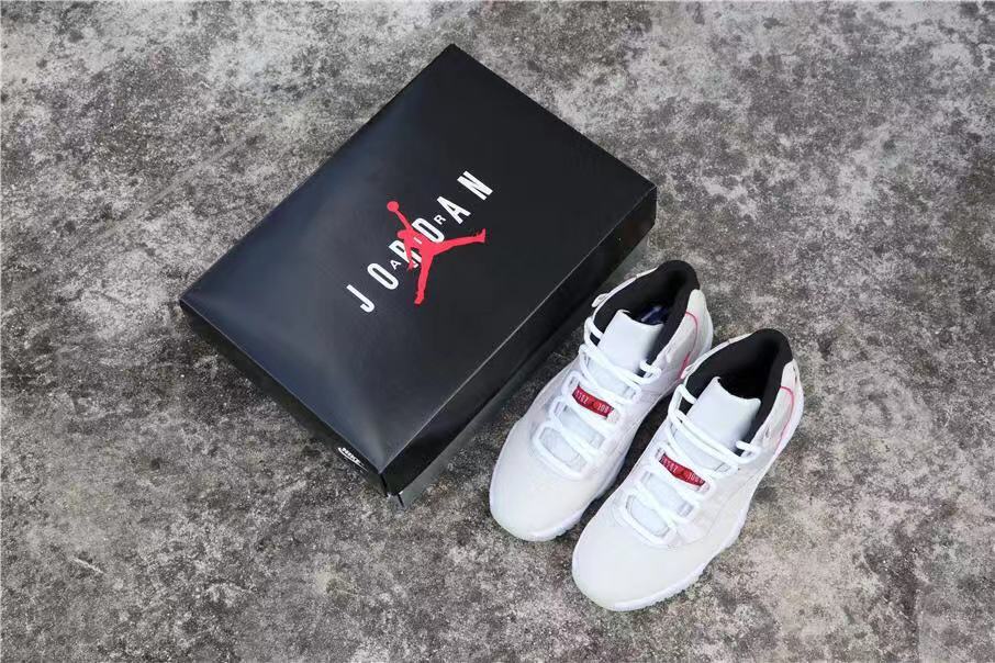 Jordan Air Jordan 11 Platinum Tint White Red Sneakers