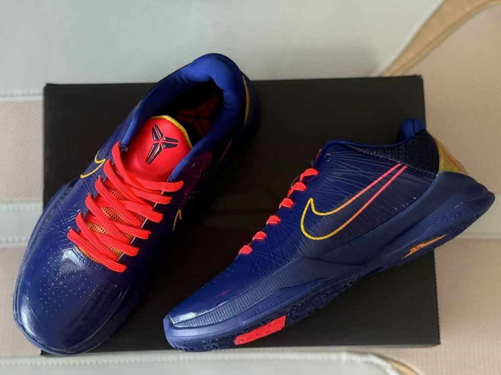 Nike Kobe 5 Clark PE Basketball Sneakers Navy Red Yellow