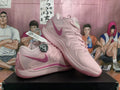 Nike Pink Basketball Sneakers with Dark Pink Swoosh