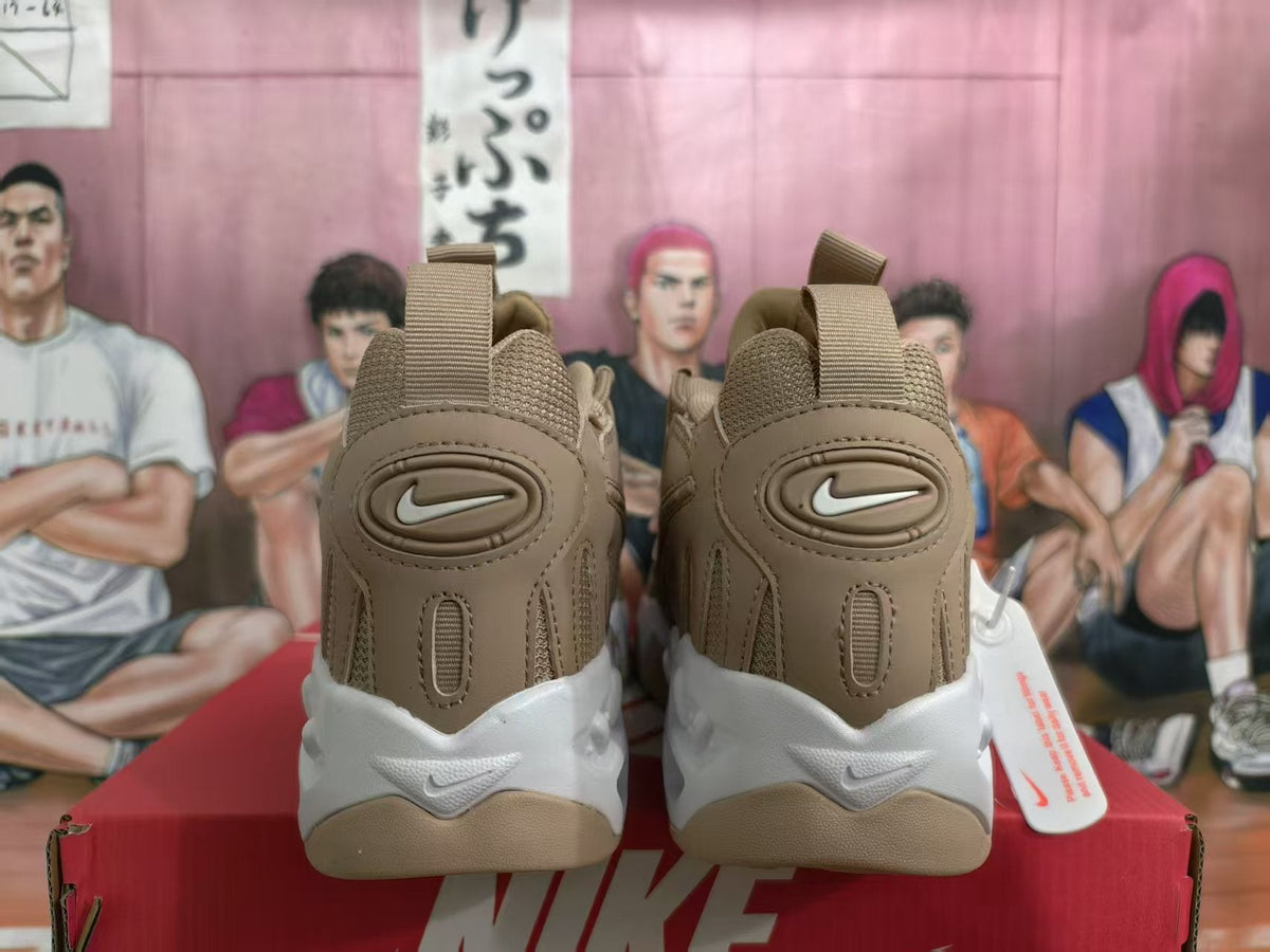 Nike Air More Uptempo Low Sneakers in Brown and White