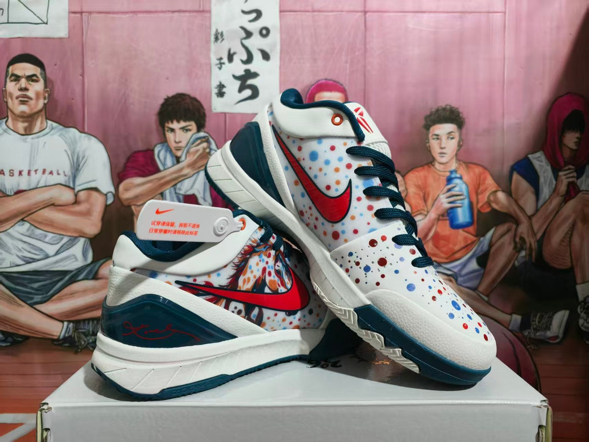 Nike Basketball Shoes White and Dark Blue
