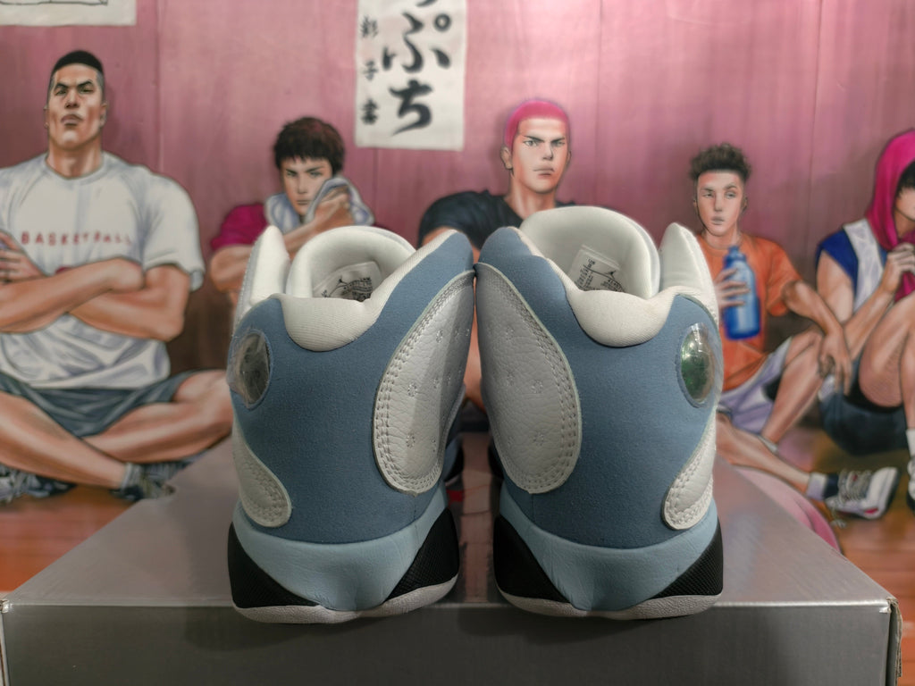 Jordan 13-Style High-Top Sneakers Blue Gray