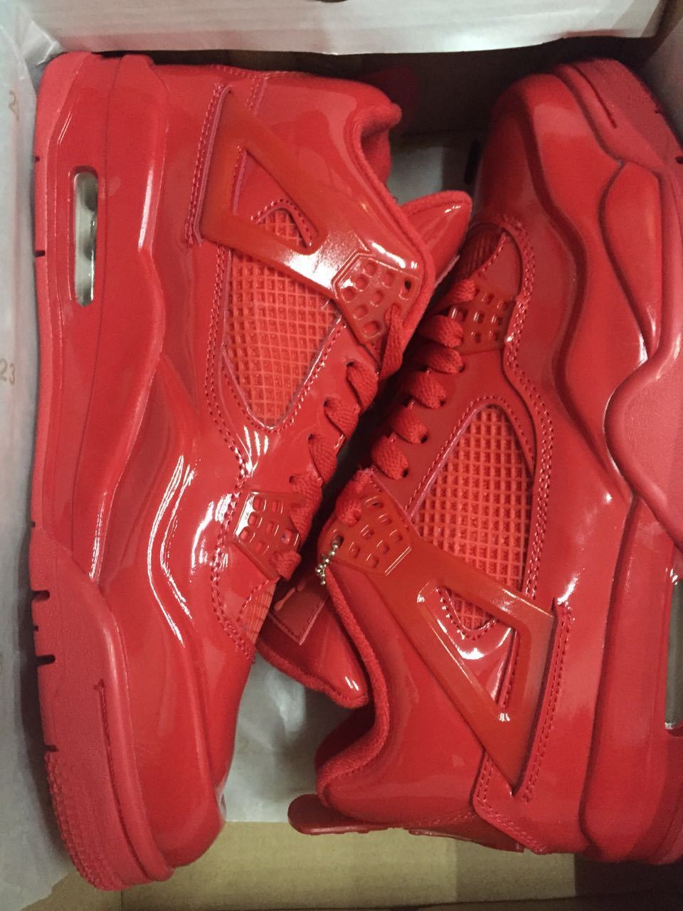 Jordan 4 Red Patent Leather Sneakers 719864 600