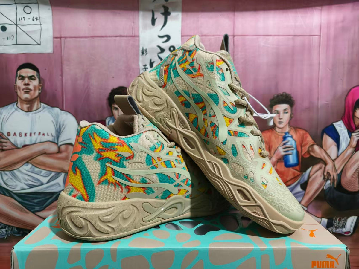 Puma Khaki Floral Pattern Sneakers