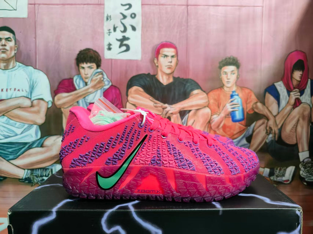 Nike Pink and Purple Basketball Sneakers