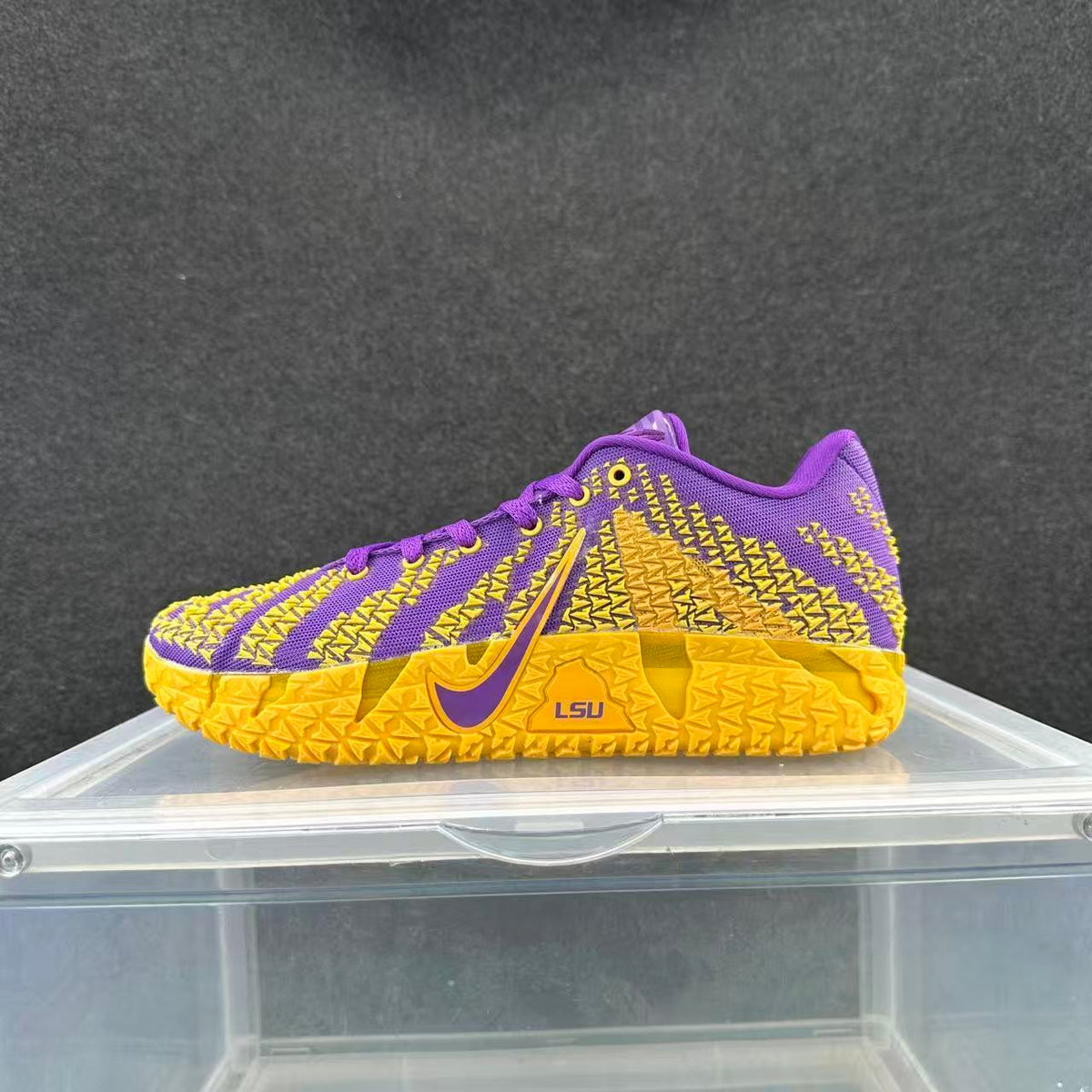 Nike LeBron Basketball Shoes Purple and Gold LSU Style