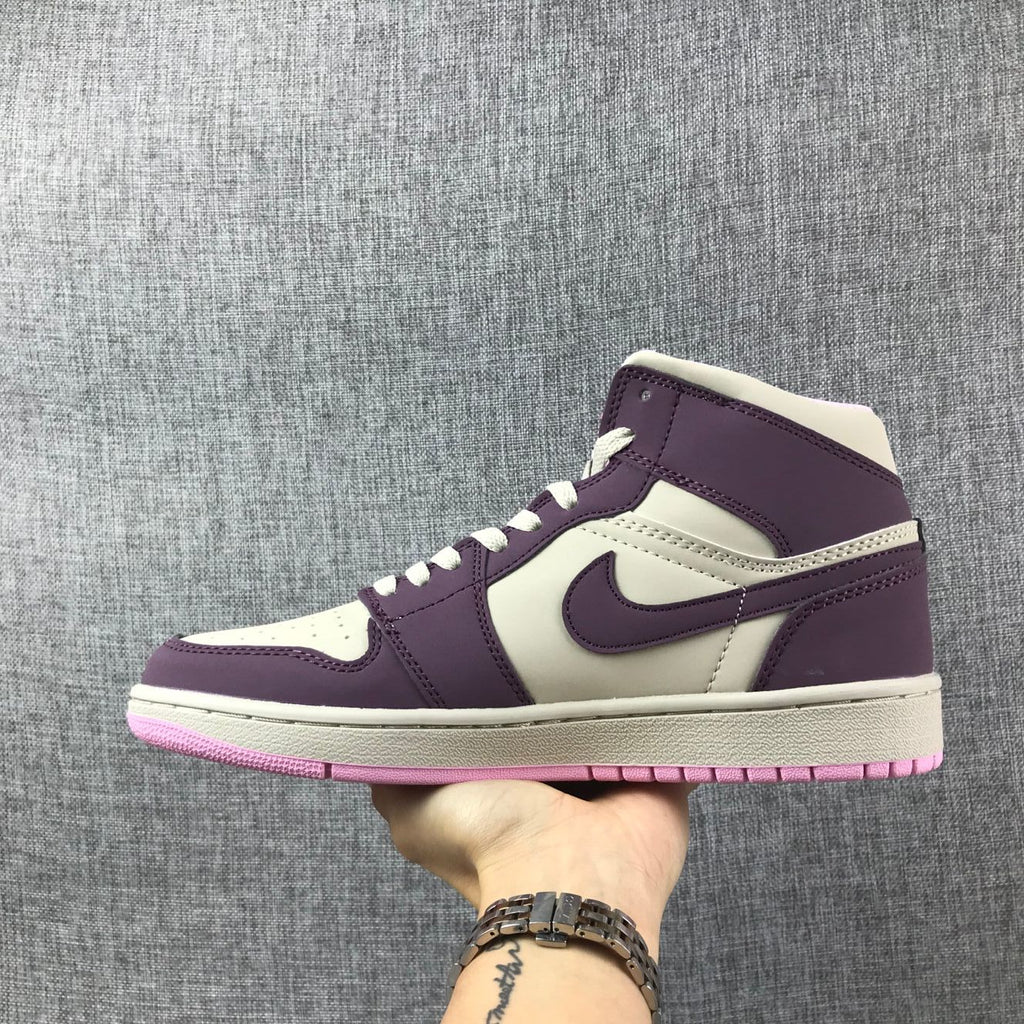 Jordan Air 1 Mid Purple White Pink Sneakers 555112-500