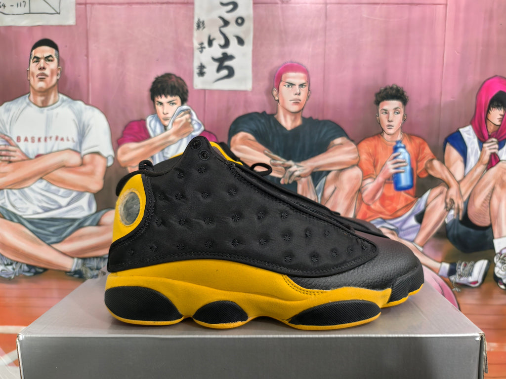 Jordan 13 Retro Black and Yellow Basketball Sneakers