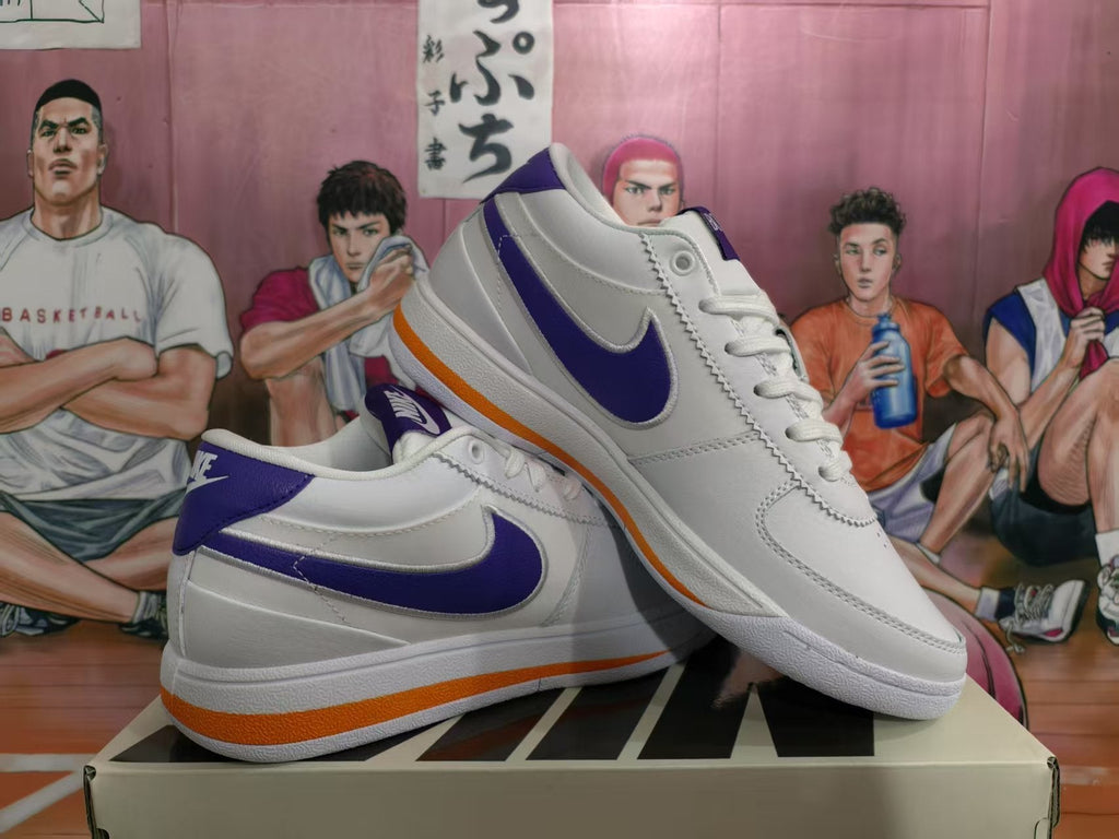 Nike White Blue and Orange Low-Top Sneakers