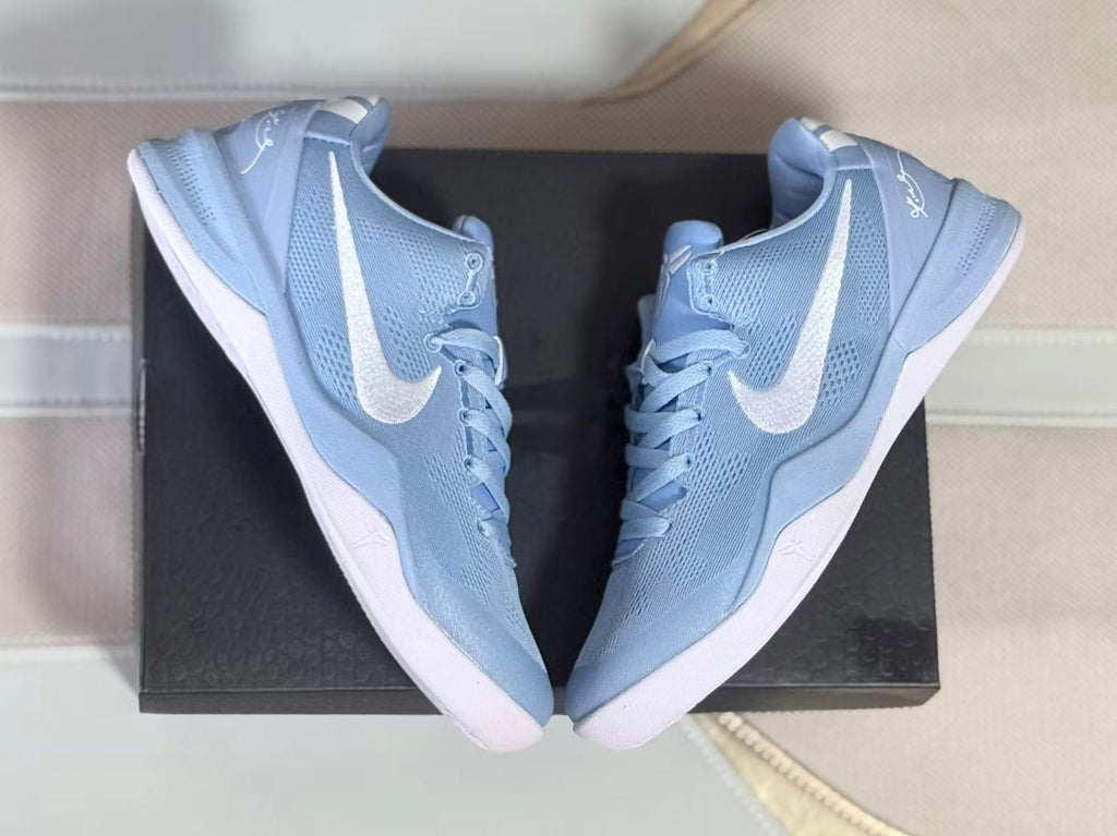 Nike Kobe 8 Basketball Shoes in Light Blue and White