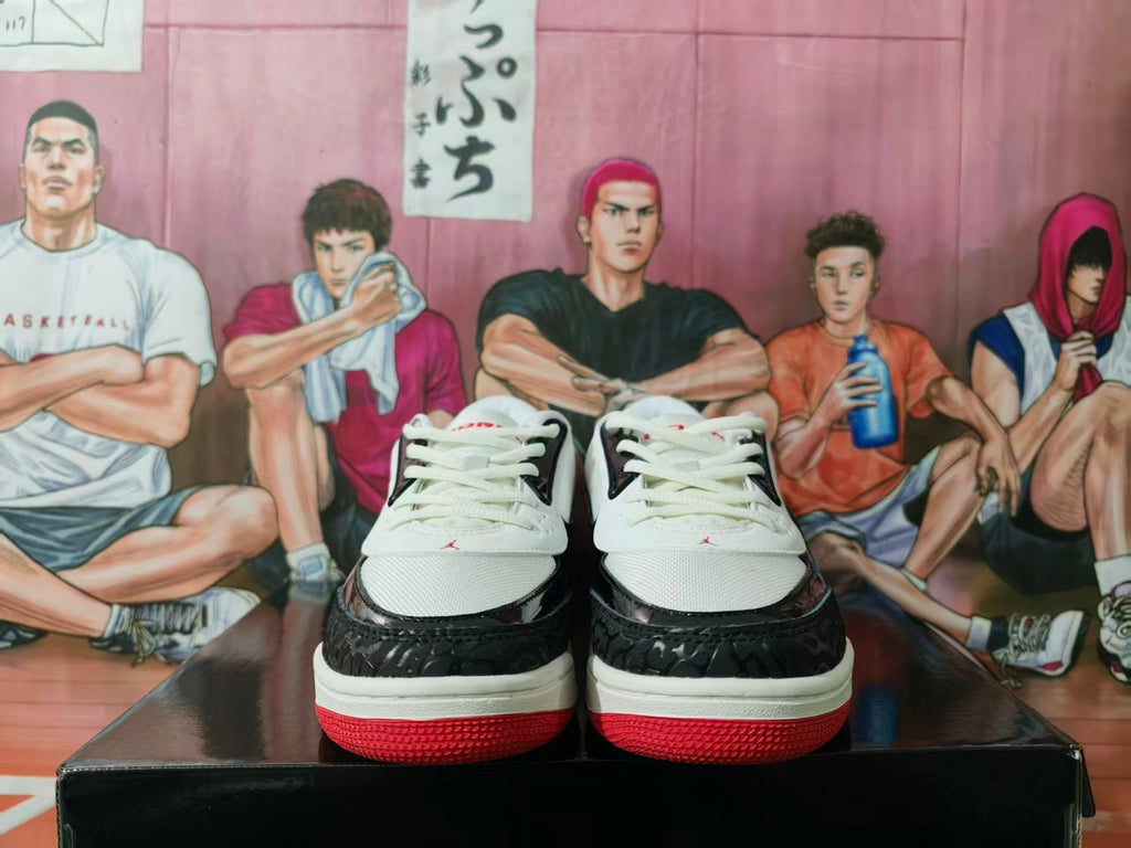 Jordan White Black Red Basketball Sneakers