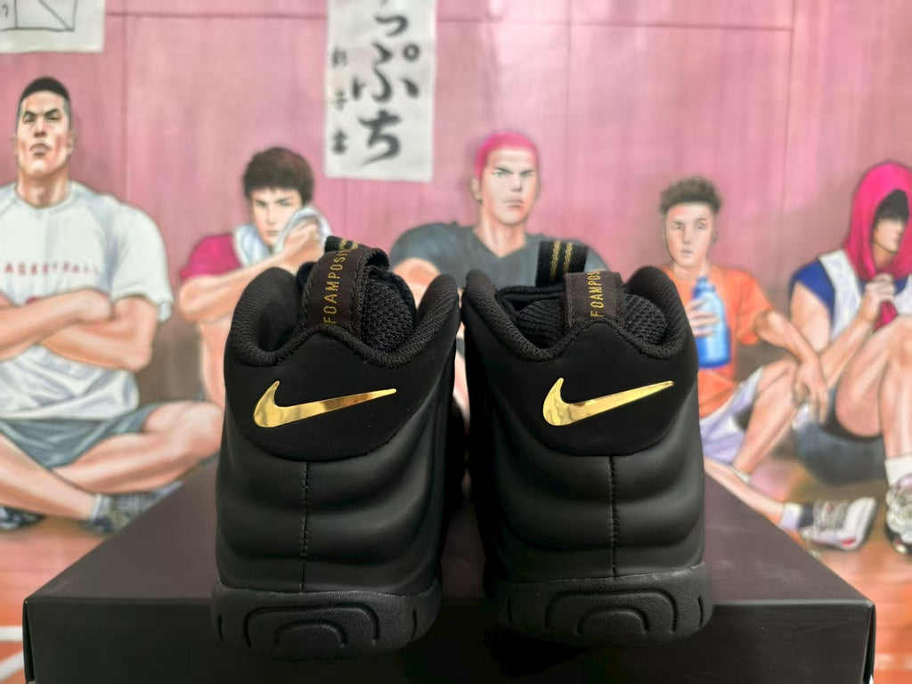 Nike Air Foamposite One Black Gold Basketball Sneakers