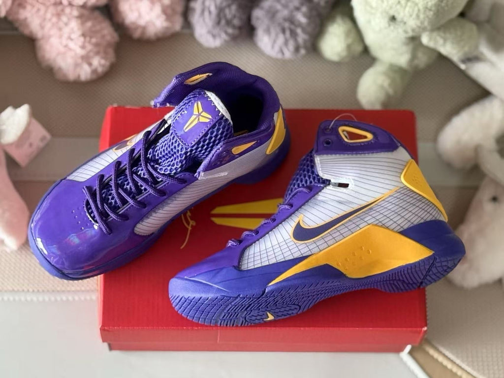 Nike HD2008 Kids Basketball Sneakers Purple Gold