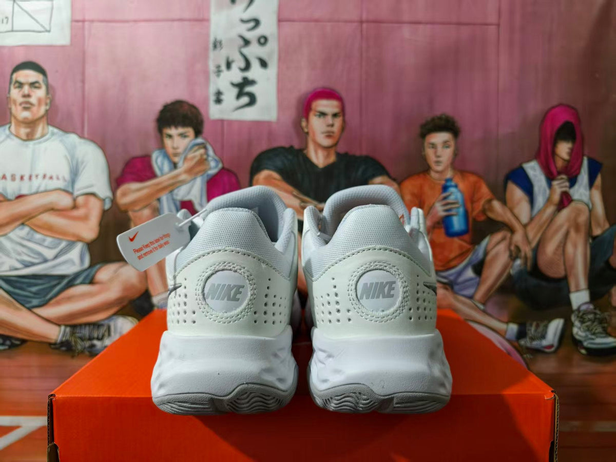 Nike White and Grey Basketball Sneakers