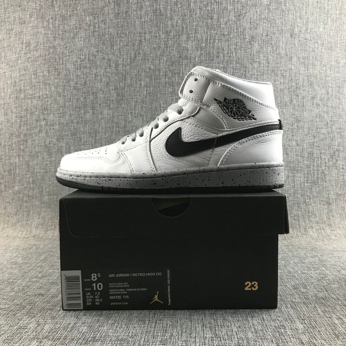 Jordan Air Jordan 1 Retro High OG White Gray Dot Sneakers