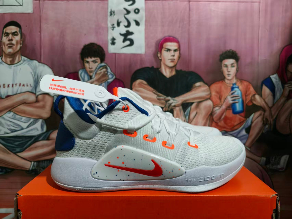 Nike Zoom Basketball Shoes, White, Blue and Orange