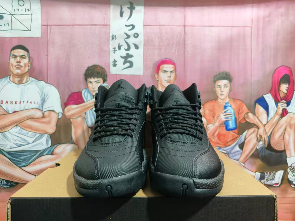 Jordan 12 Black High-Top Basketball Sneakers