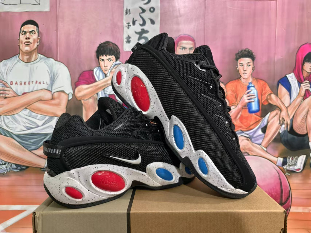 Nike Basketball Sneakers Black White Red and Blue