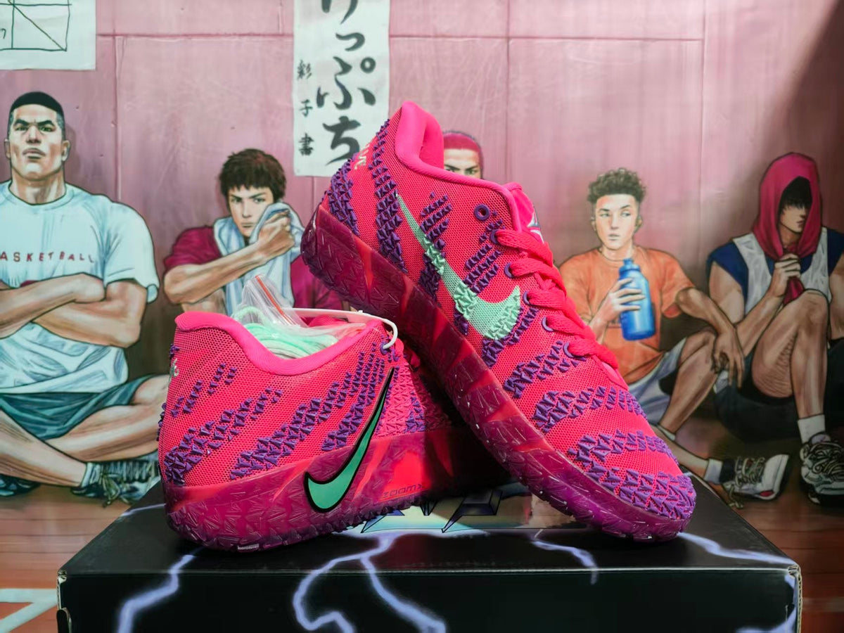 Nike Pink and Purple Basketball Sneakers