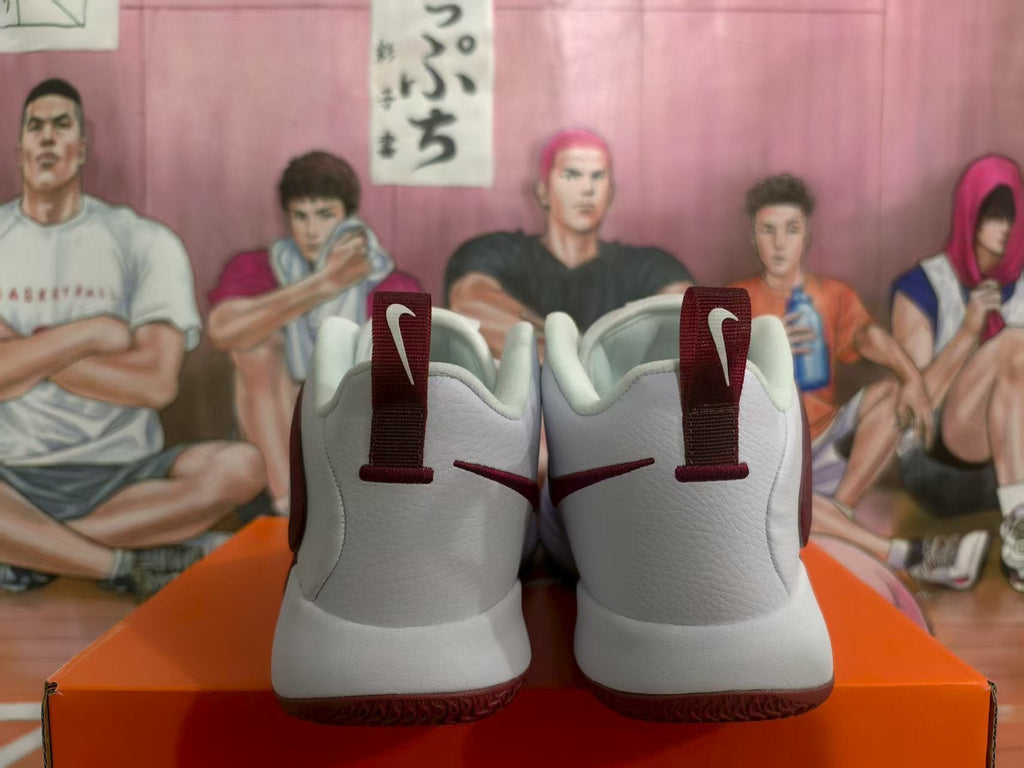 Nike Zoom Basketball Sneakers White and Burgundy