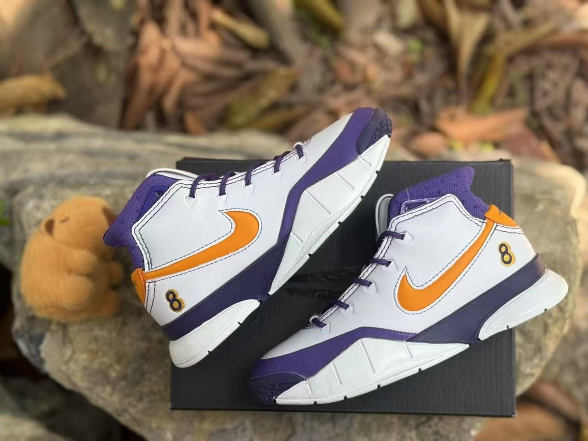 Nike Kobe 1 Kids' Basketball Shoes White Purple Orange