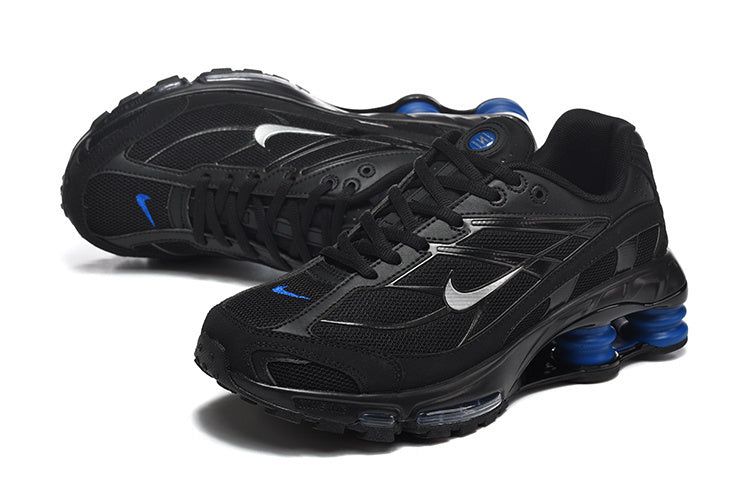 Nike Shox R4 Black and Blue Sneakers