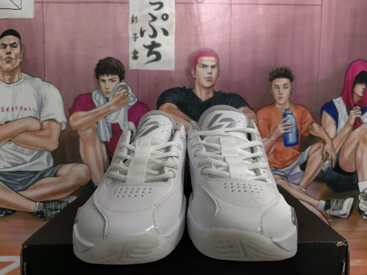 Jordan White Grey Air Zoom Basketball Sneakers