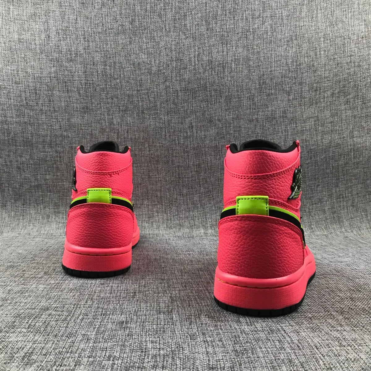 Jordan 1 Mid Hot Punch Black Volt Sneakers AQ9131-600