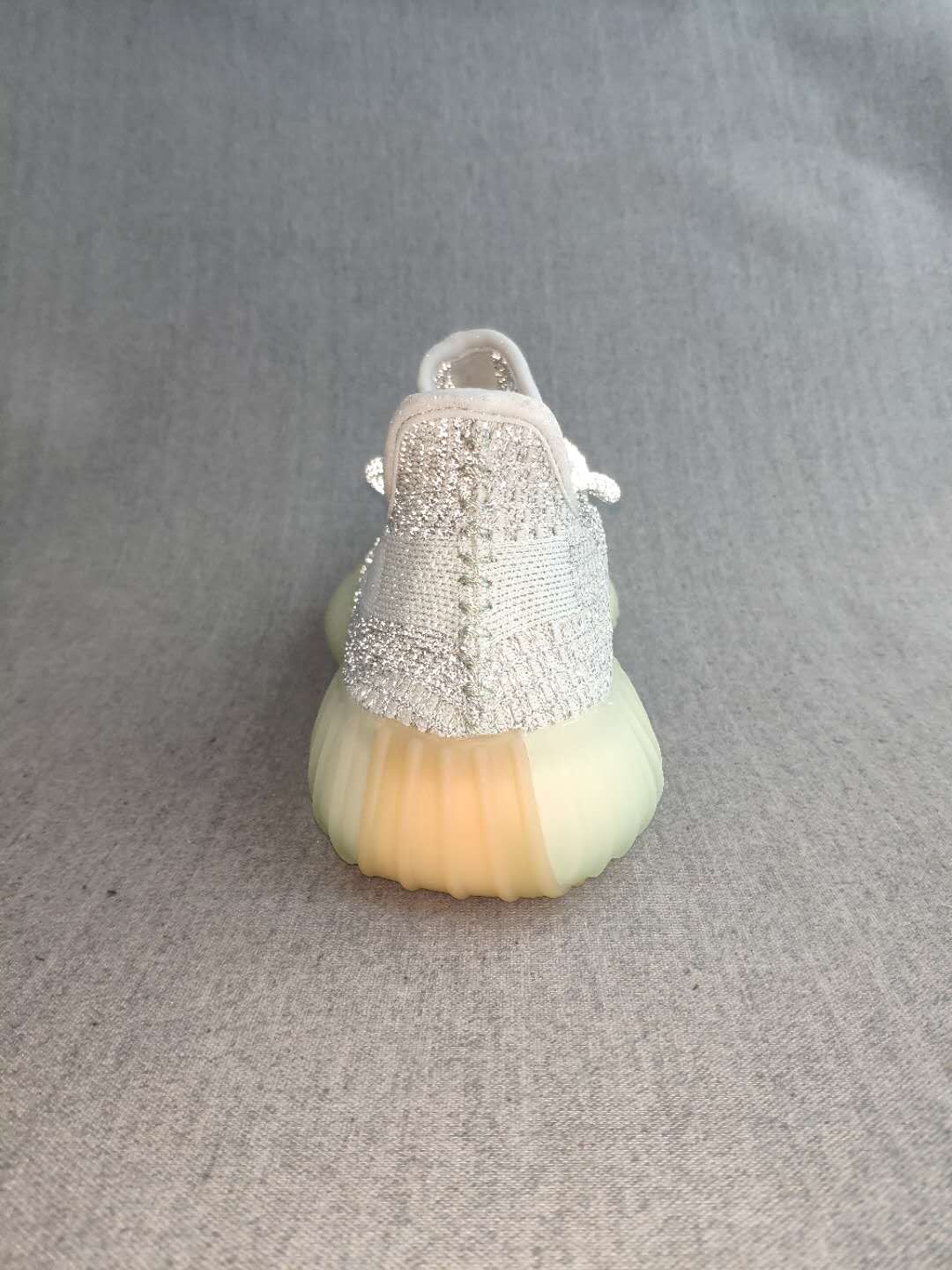 Yeezy 350 V2 Knit Sneakers Silver and White