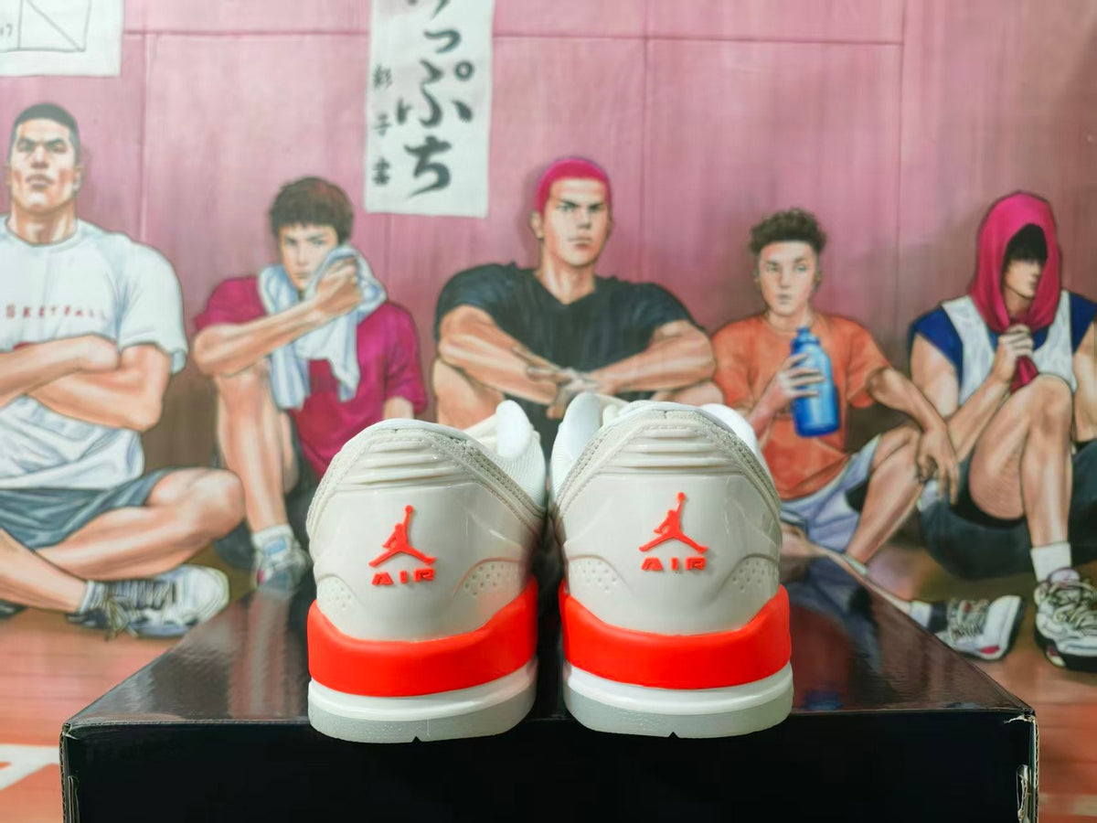 Jordan Air Sneakers White with Orange Accents