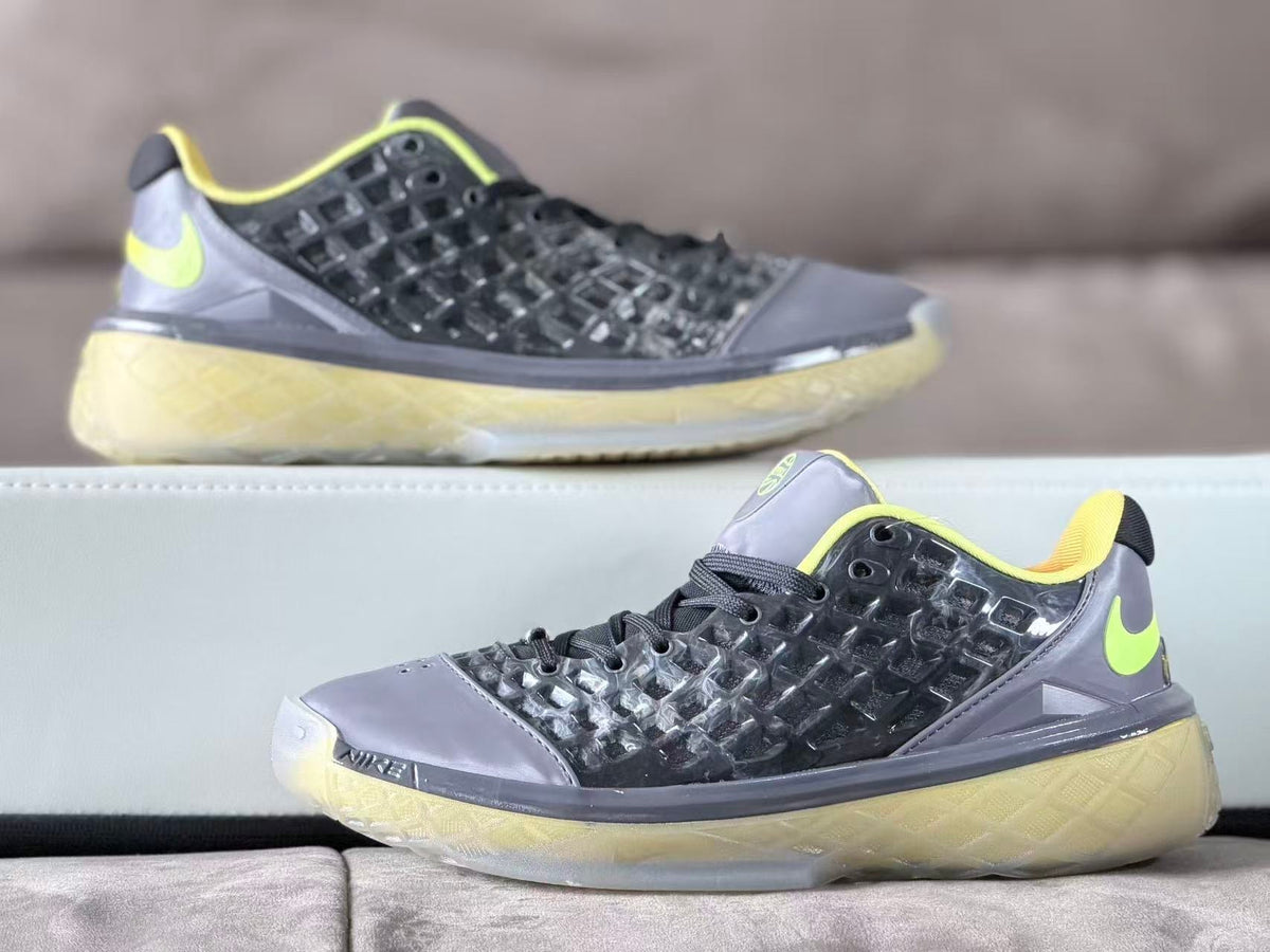 Nike Kobe 3 EYBL Basketball Shoes in Grey and Volt