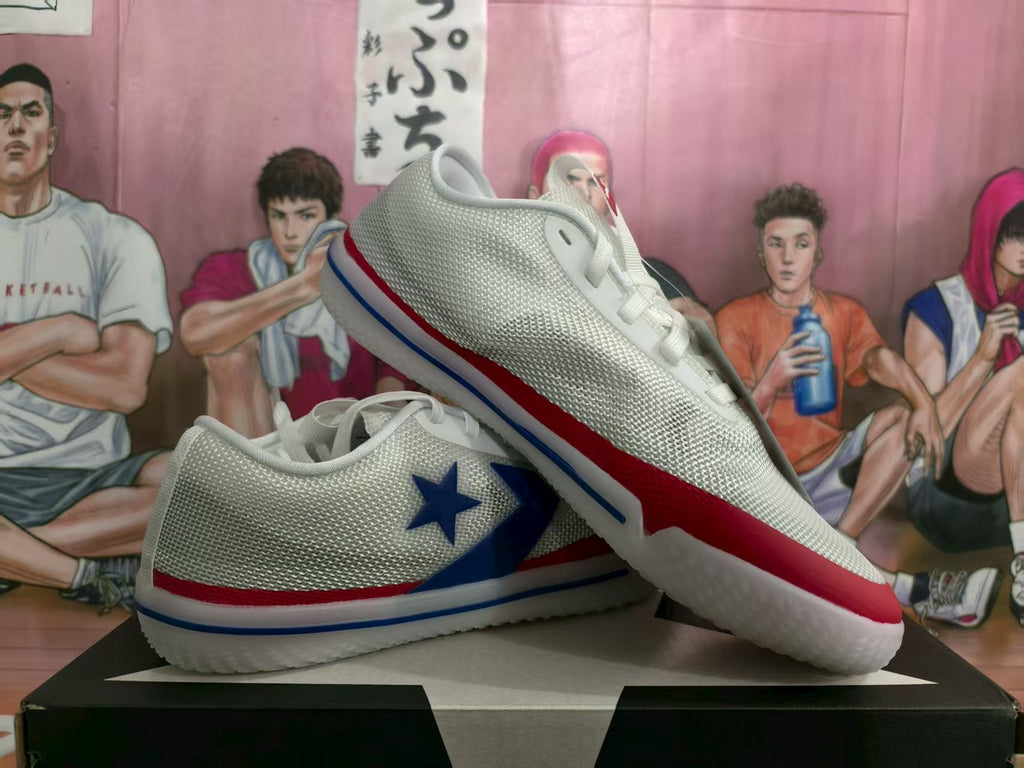 Converse White Blue Red Low-Top Sneakers