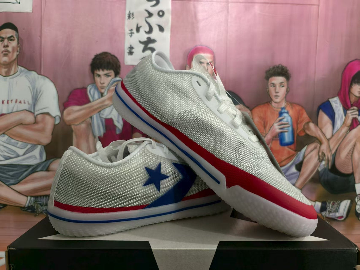 Converse White Blue Red Low-Top Sneakers