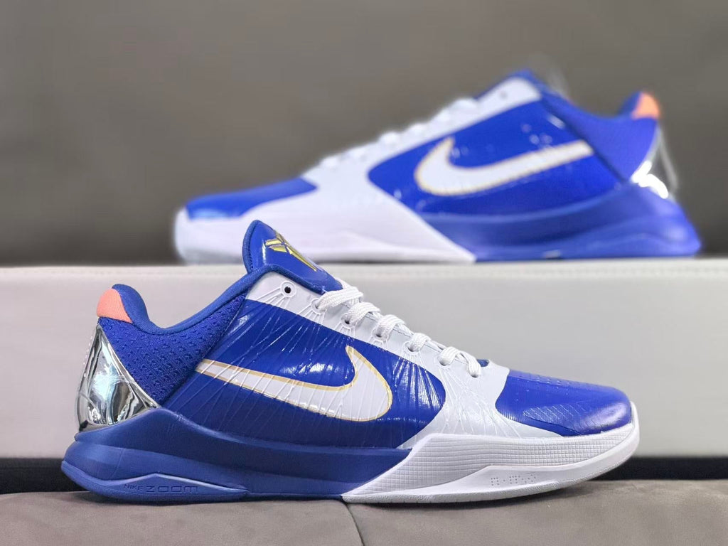 Nike Kobe 5 Basketball Shoes Blue and White Sonic