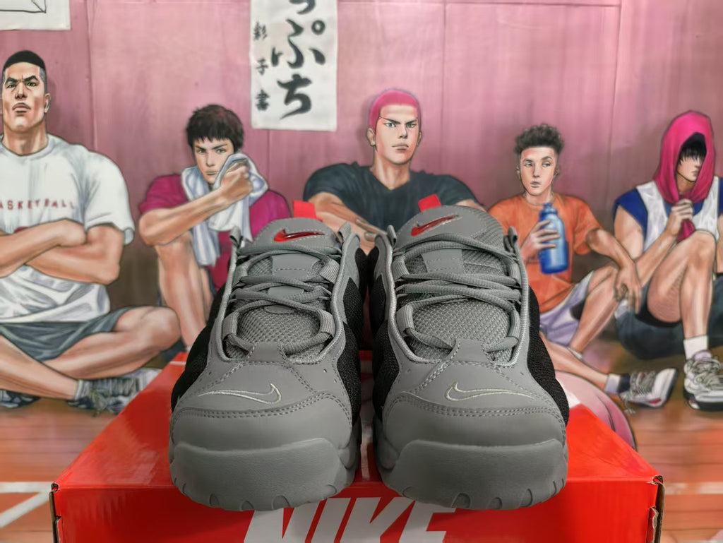 Nike Gray Black Sneakers with Red Details