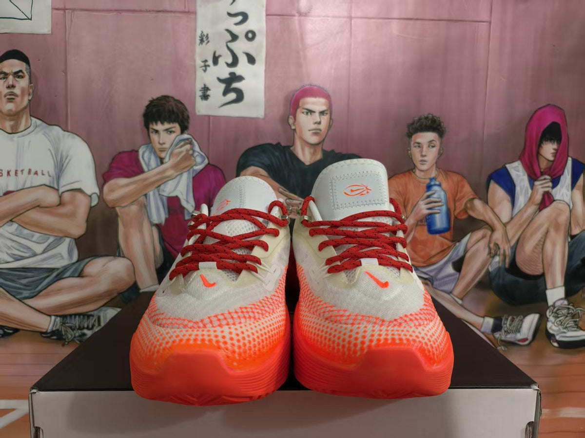 Nike Basketball Shoes White and Bright Orange