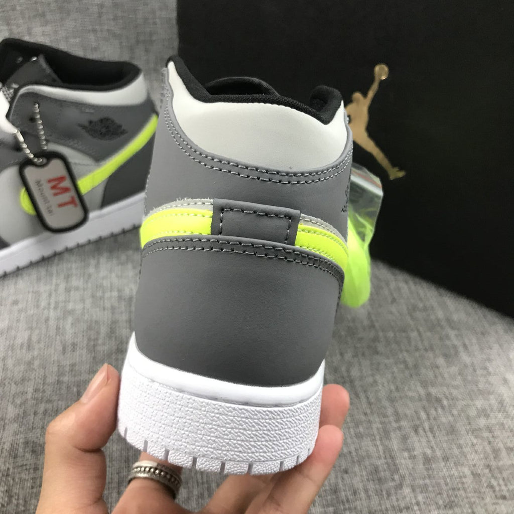 Jordan Air 1 Mid Grey Volt Sneakers 554724-072