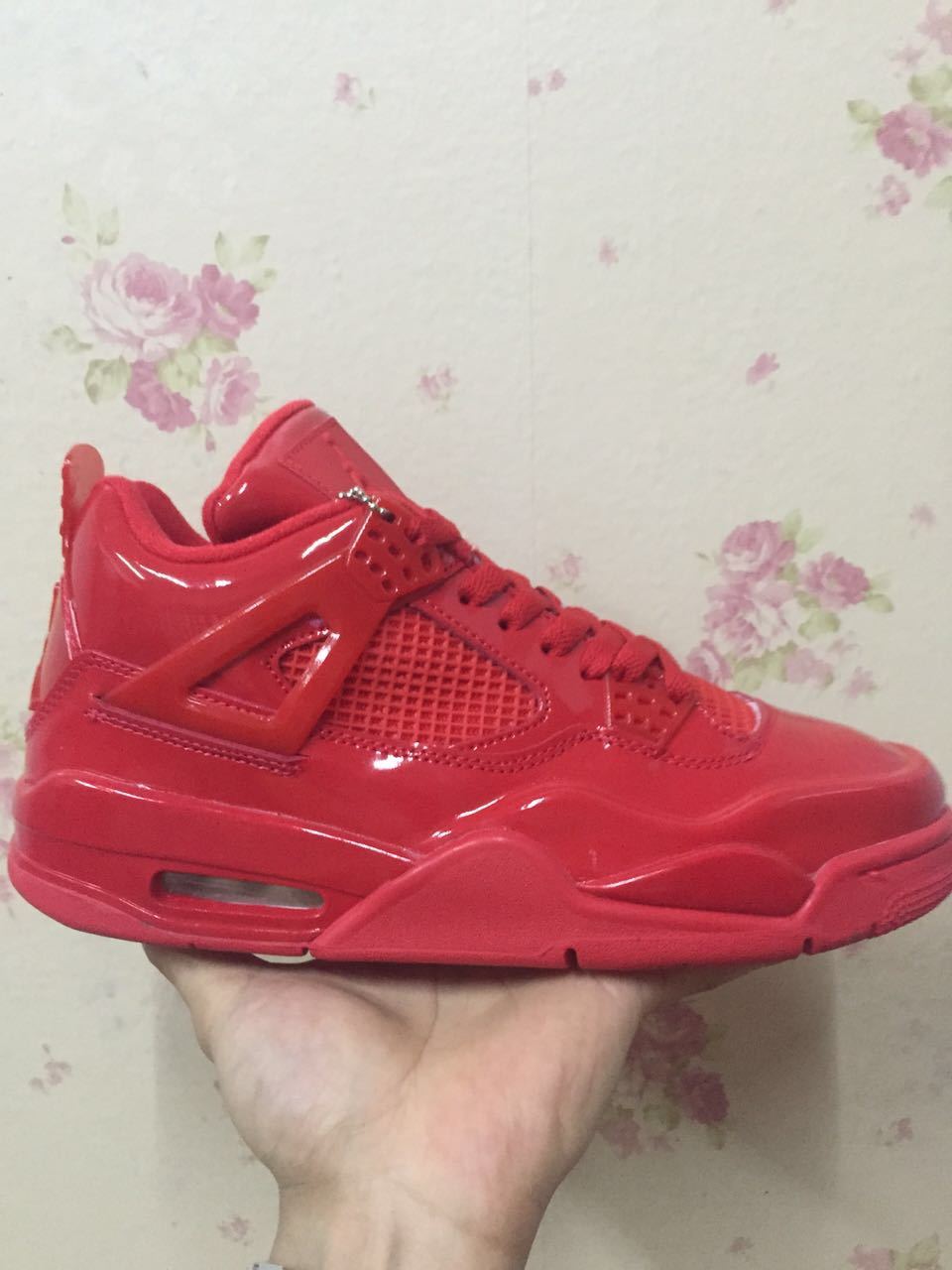 Jordan 4 Red Patent Leather Sneakers 719864 600