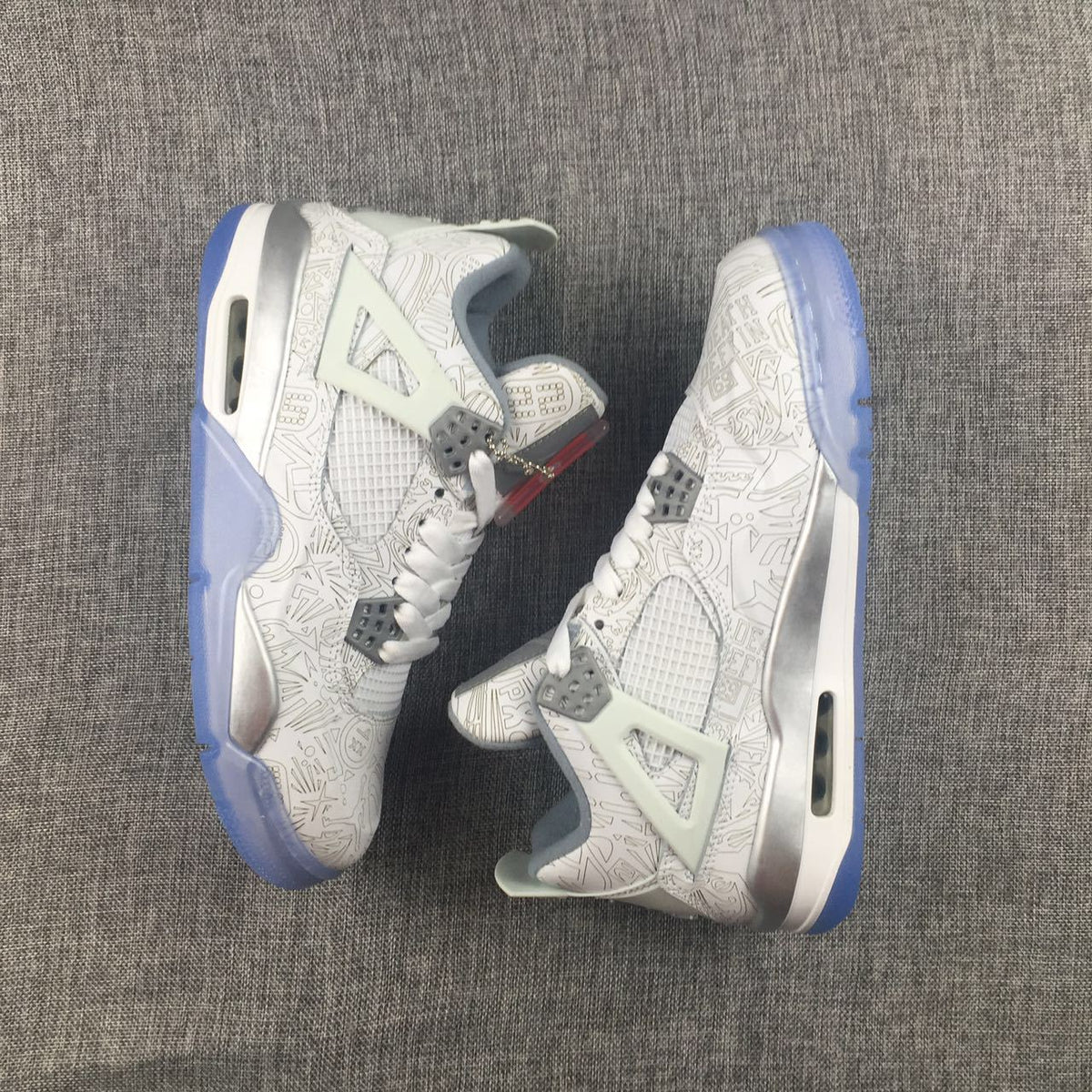 Jordan Air Jordan 4 Laser White Platinum Sneakers